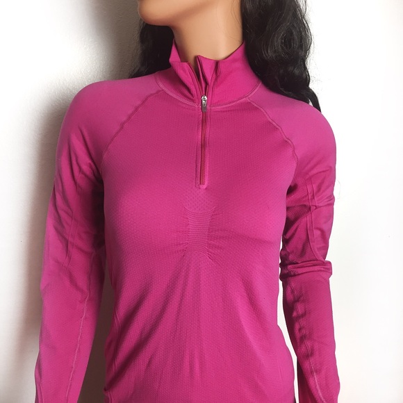 LUCY Pink Long Sleeve Half Zip Workout Top - Picture 4 of 5